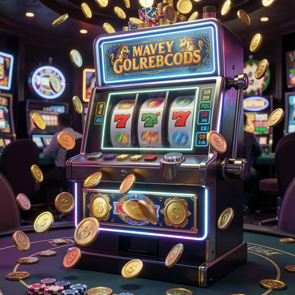 Brightly lit slot machine with classic fruit symbols and jackpot numbers surrounded by flying coins representing high reward slots at cuciking33 in Malaysia